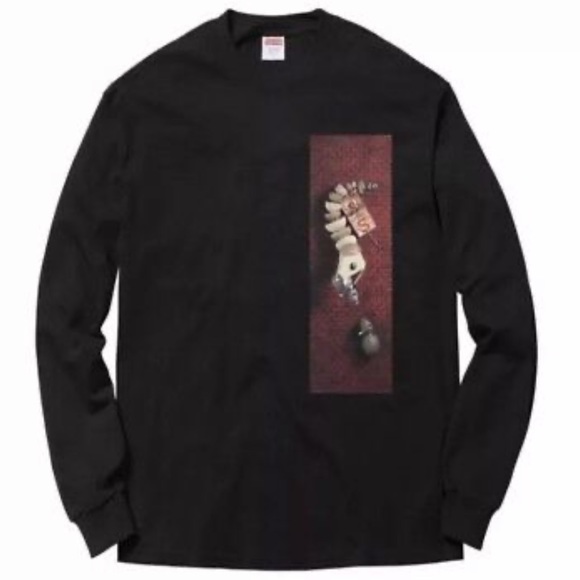 SUPREME SS17 Mike Hill Snake Trap Long Sleeve Black Graphic T -Shirt US sz M - Picture 2 of 2